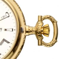 Gold Masonic Half Hunter Pocket Watch Quartz