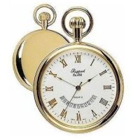 Gold Plated Polished Swiss Quartz Open Face Pocket Watch