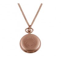 Rose Gold Plated Full Hunter Quartz Pendant Necklace Watch