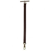 Brown Leather Pocket Watch Strap Gold T-Bar