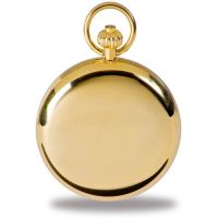 Quartz Open Face Gold Plated Pocket Watch & Date Window