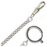 Chrome Plated 12 Inch Bolt Ring Pocket Watch Chain