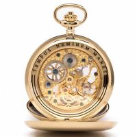 The Bridewell - Gold Plated Mechanical Double Half Hunter Pocket Watch