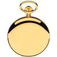 Half Hunter Gold Plated Mechanical Pocket Watch With White Face
