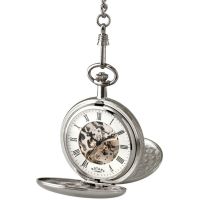 Chrome Plated Double Hunter Hand Driven Pocket Watch