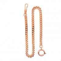 Rose Gold Plated 12 Inch Bolt Ring Pocket Watch Chain