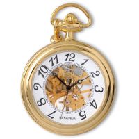 Gents Pvd Gold Plated Mechanical Open Face Pocket Watch