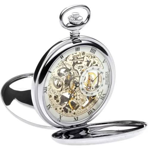 Chrome Plated Double Hunter Mechanical Pocket Watch