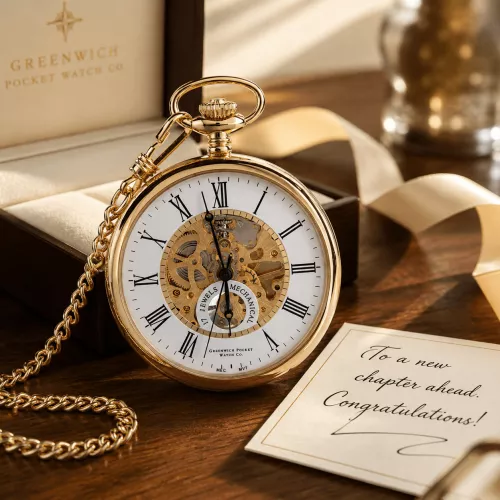 The Eltham - Gold Mechanical Open Face Pocket Watch