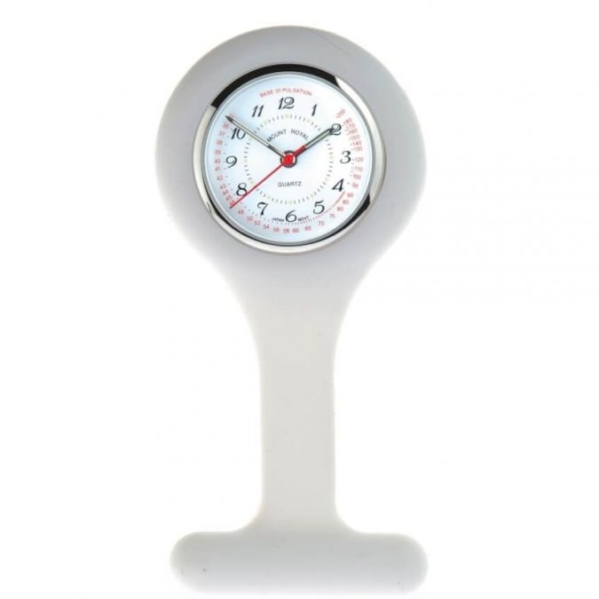 White Silicone And Stainless Steel Fob Watch