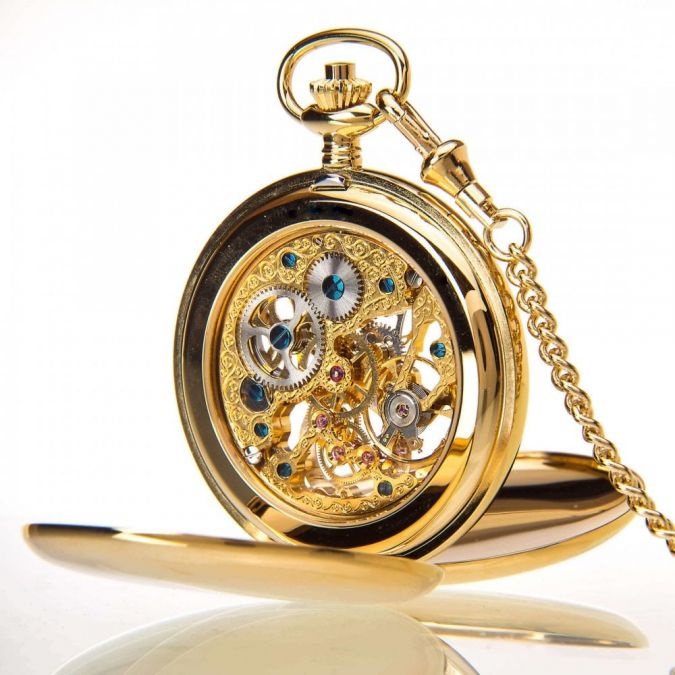 The Kensington - Gold Mechanical Double Hunter Pocket Watch