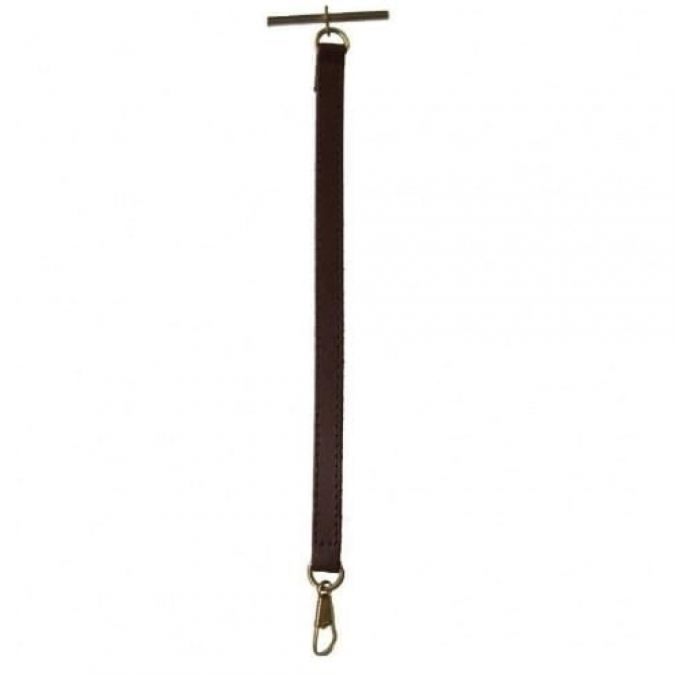 Brown Leather Pocket Watch Strap - Stainless Steel T-Bar