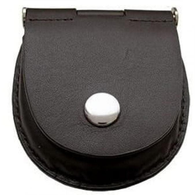 Petite Dark Brown Leather Pocket Watch Pouch