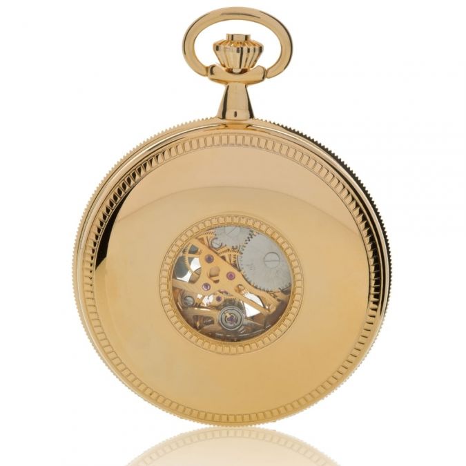 Gold Plated Mechanical Double Half Hunter