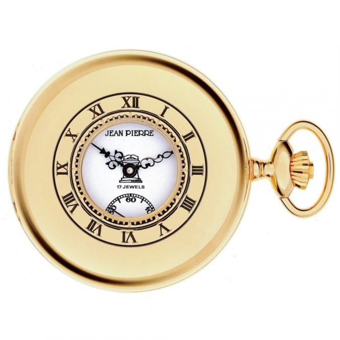 Masonic Half Hunter Gold Plated Mechanical Pocket Watch