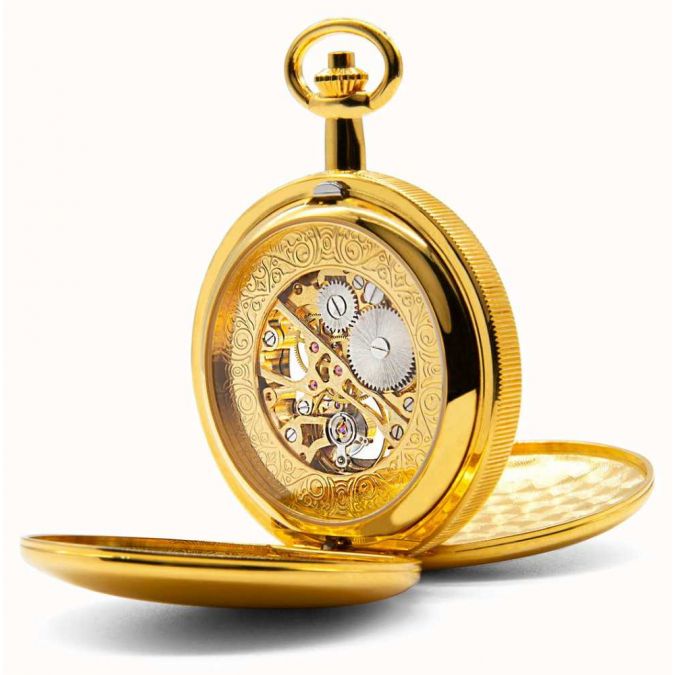 Gold Plated Double Hunter Hand Driven Pocket Watch