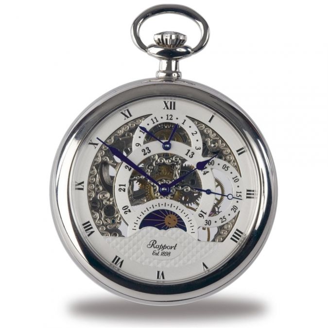 Silver Tone Open Face 17 Jewel Mechanical Pocket Watch