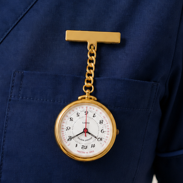 Gold Plated Open Face Quartz Fob Watch