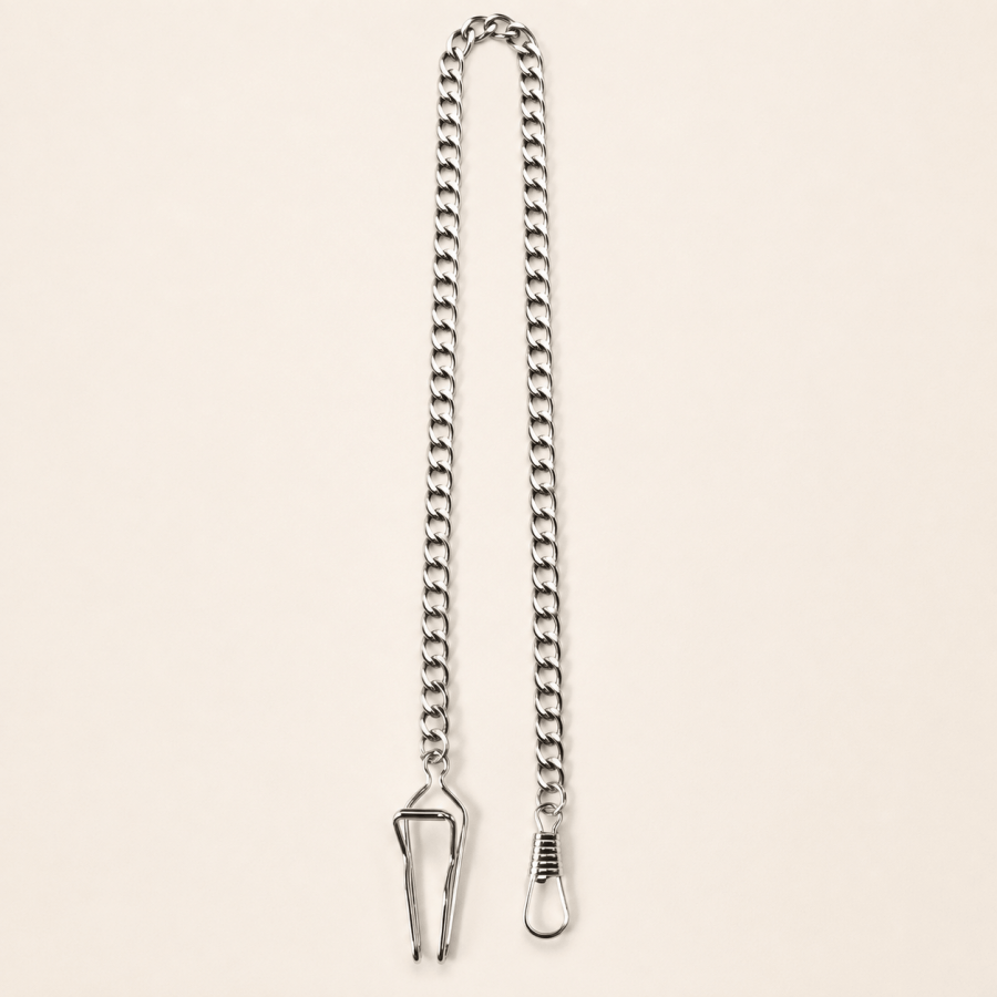 Chrome Plated Belt Bar Slide Pocket Watch Chain