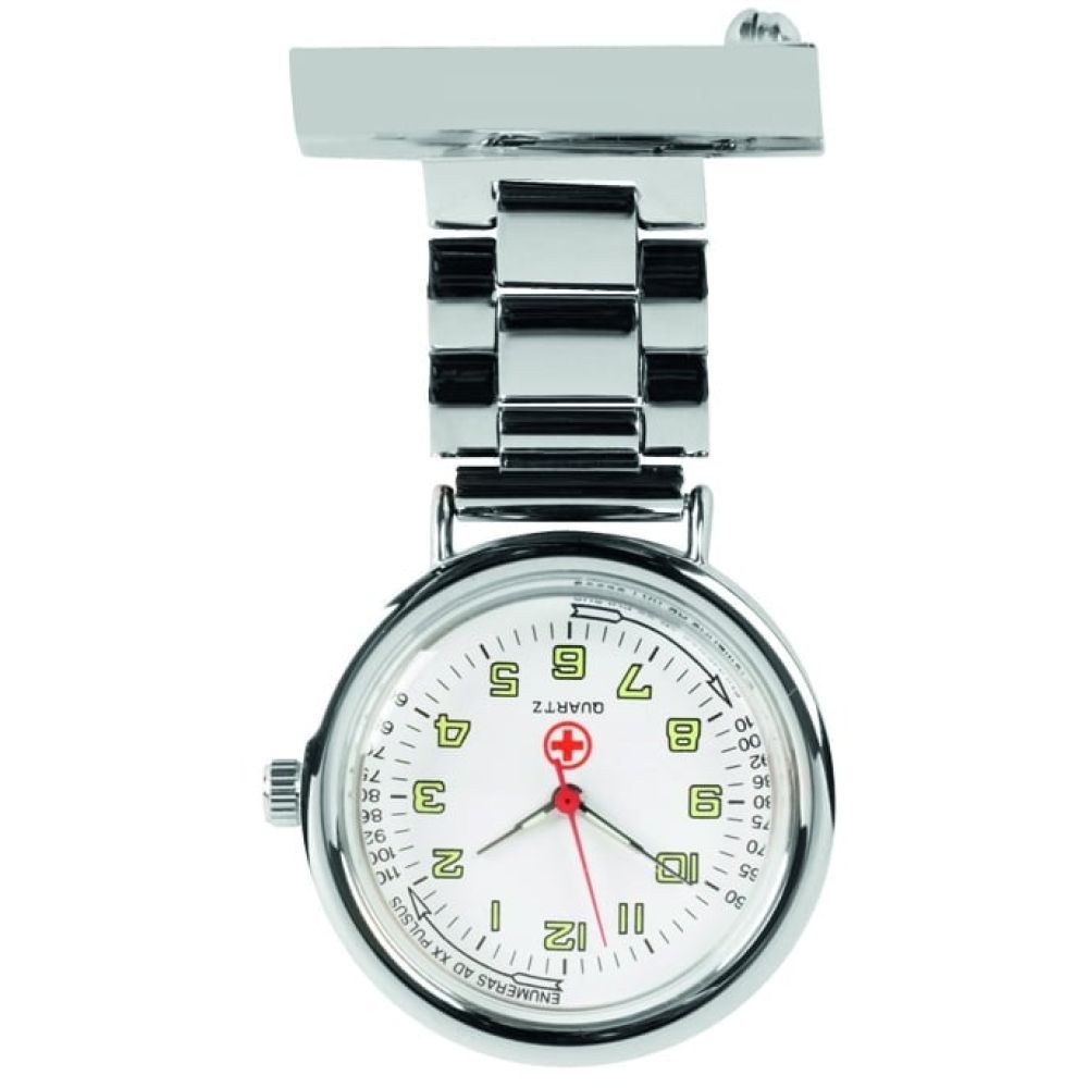 Unisex Nurse Chrome Plated Fob Watch W1219 | Pocketwatch Uk