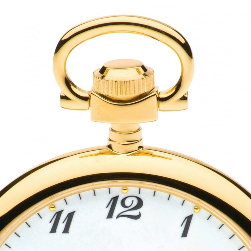 Jean Pierre Of Switzerland Open Face Gold Plated Mechanical Pocket Watch