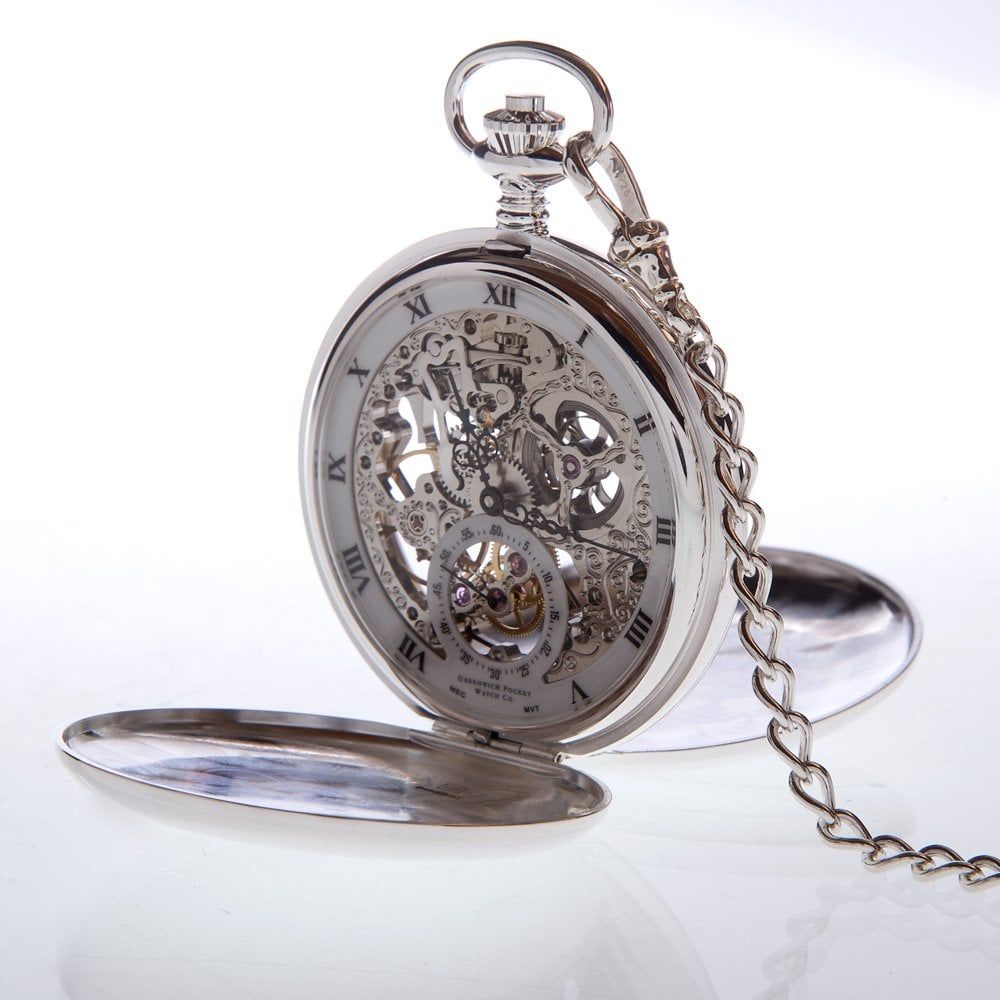 The Dalkeith Sterling Silver Mechanical Double Hunter Pocket Watch
