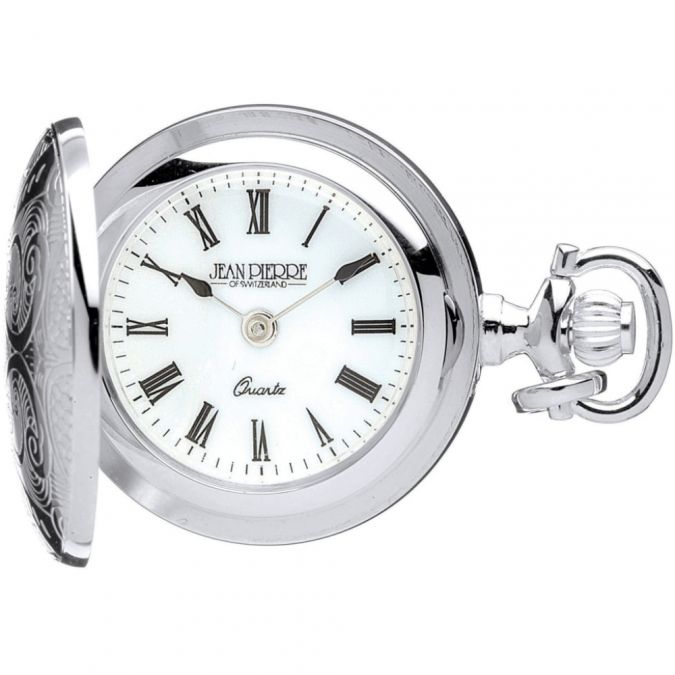 Womens Sterling Silver Pendant Watch With Engravable Shield