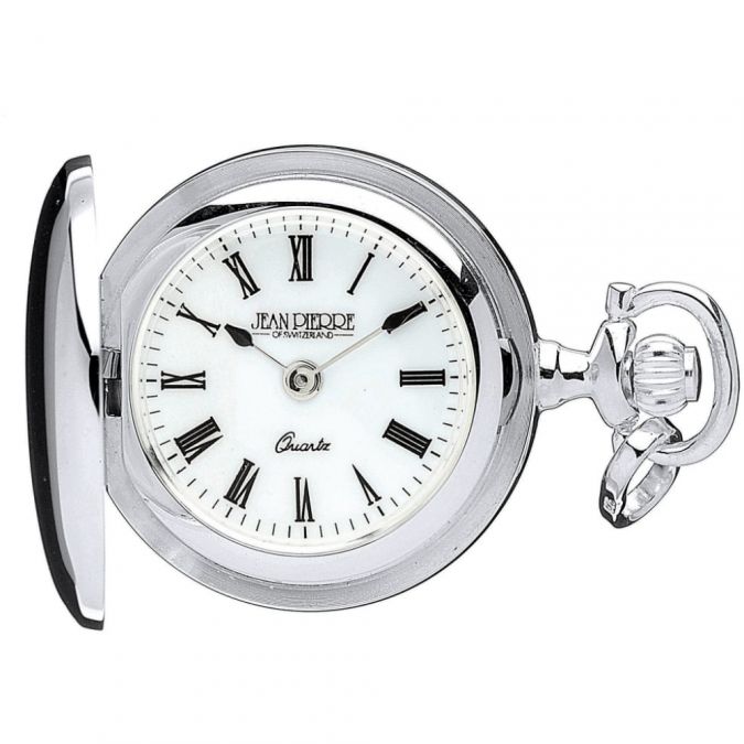 Sterling Silver Full Hunter Pendant Watch With Quartz Movement