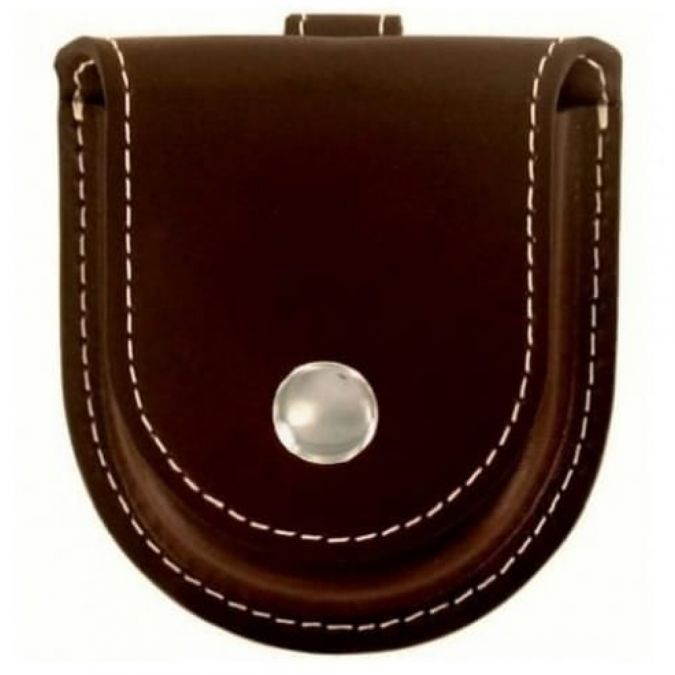 Brown Leatherette Pocket Watch Pouch