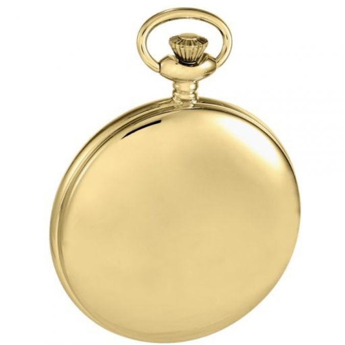 Gold Plated Open Back Skeleton Full Hunter Pocket Watch