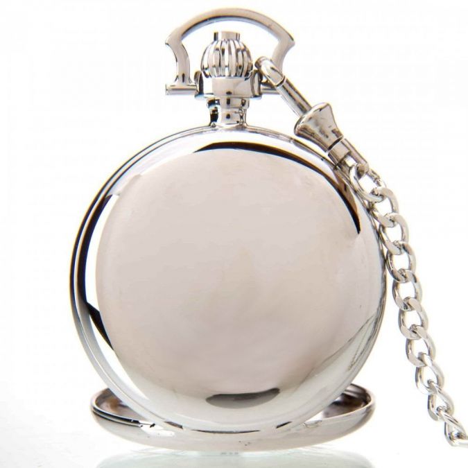 The Windsor - Chrome Mechanical Double Half Hunter Pocket Watch