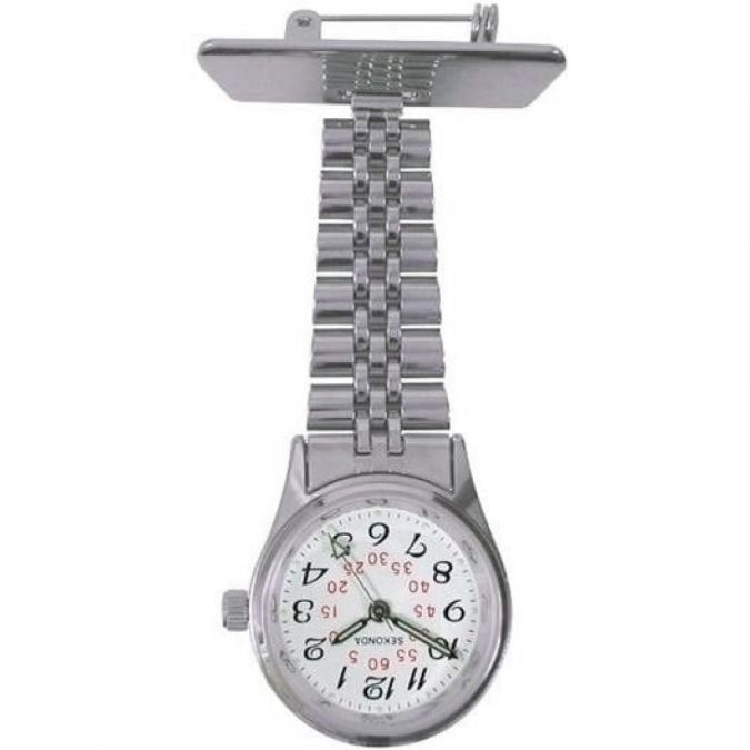 Chrome Nurse Fob Watch