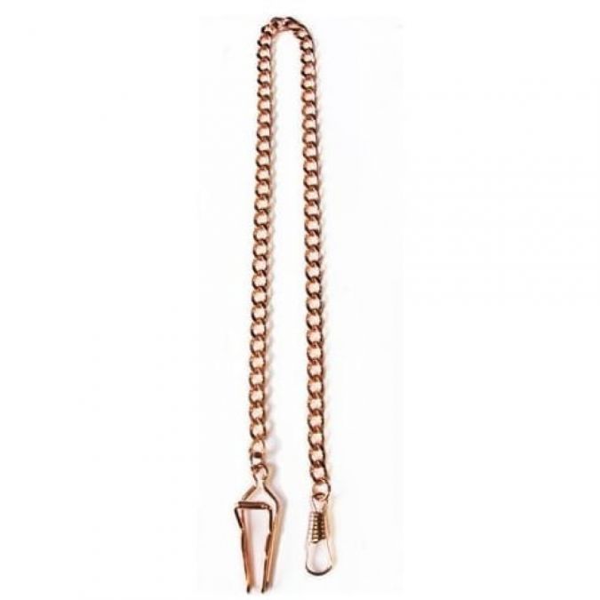 Rose Gold Plated Two Chain Bundle Belt Loop & Bolt Ring