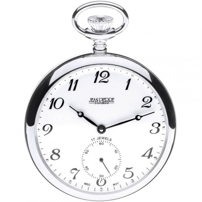 17 Jewel Sterling Silver Mechanical Open Face Pocket Watch