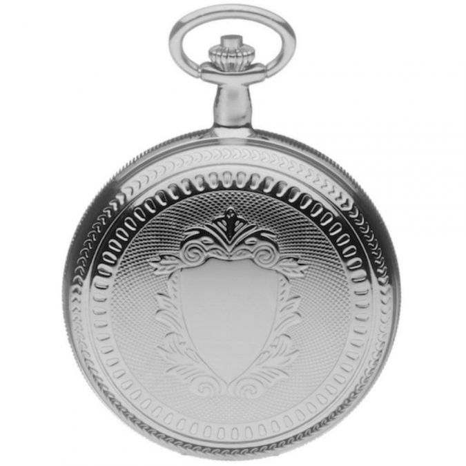 Chrome Plated Mechanical Double Hunter Pocket Watch