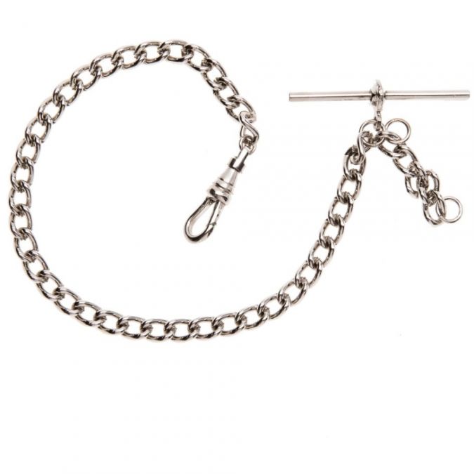 Single Albert Chrome T-Bar Heavy Chain
