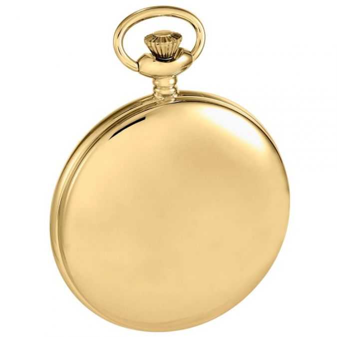 Gold Double Hunter Mechanical With Skeleton Back