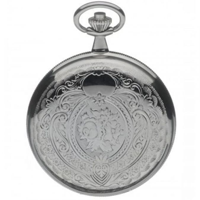 Chrome Double Hunter Mechanical Pocket Watch