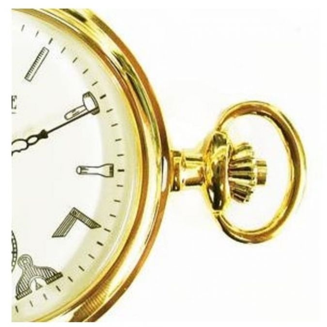 Masonic Half Hunter Gold Plated Mechanical Pocket Watch