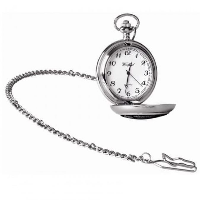 Celtic Knotwork With Black/Chrome/Pewter Quartz Full Hunter Pocket Watch