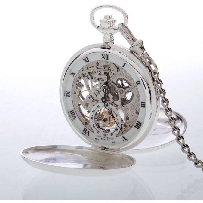 The Beaulieu - Sterling Silver Heartbeat Double Hunter Pocket Watch