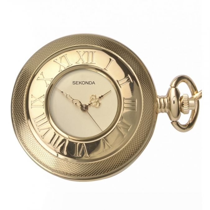 Gents Gold-plated Half Hunter Pocket Watch