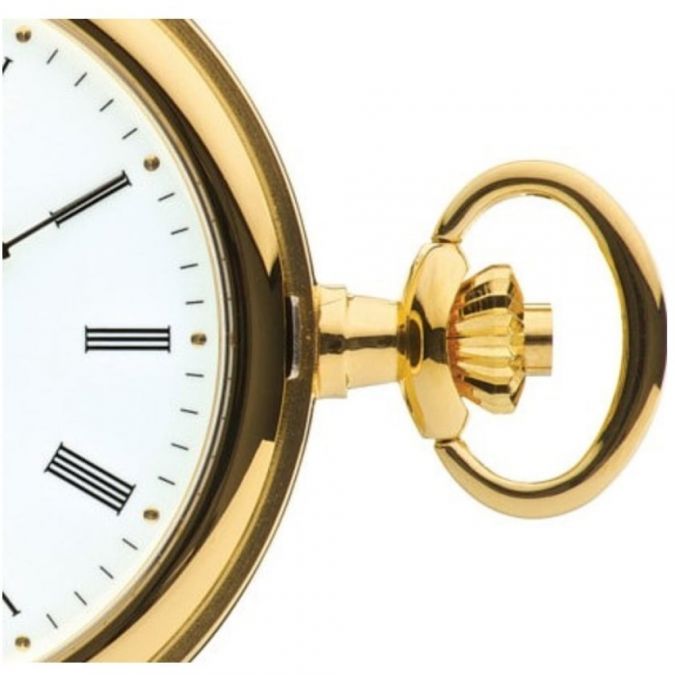 Gold Plated Full Hunter Pocket Watch With Roman Numerals