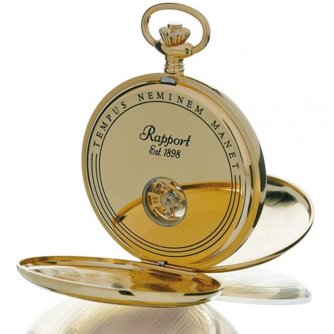 Mechanical 17 Jewel Gold Plated Double Opening Full Hunter