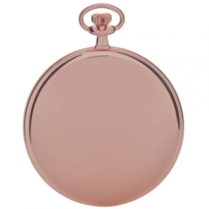 Rose Gold Plated Quartz Slim Open Face Pocket Watch