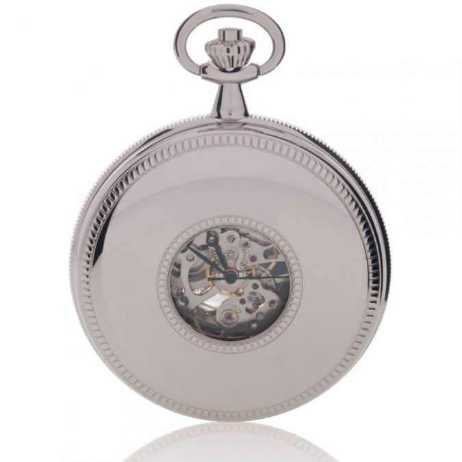 Chrome Plated Mechanical Double Half Hunter