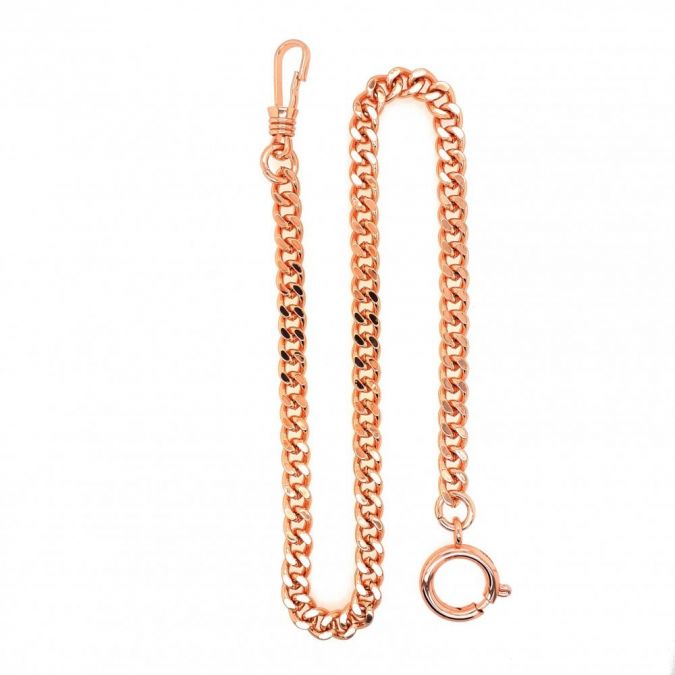 Rose Gold Plated Two Chain Bundle Belt Loop & Bolt Ring
