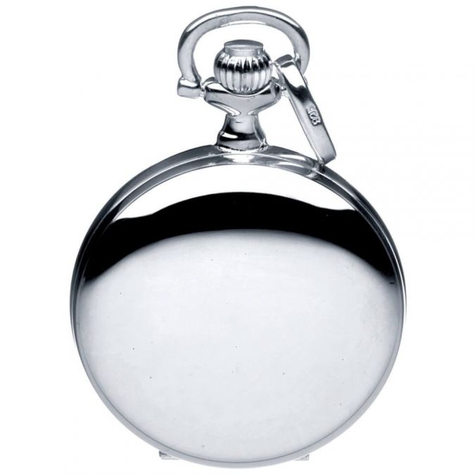 Sterling Silver Full Hunter Pendant Watch With Quartz Movement
