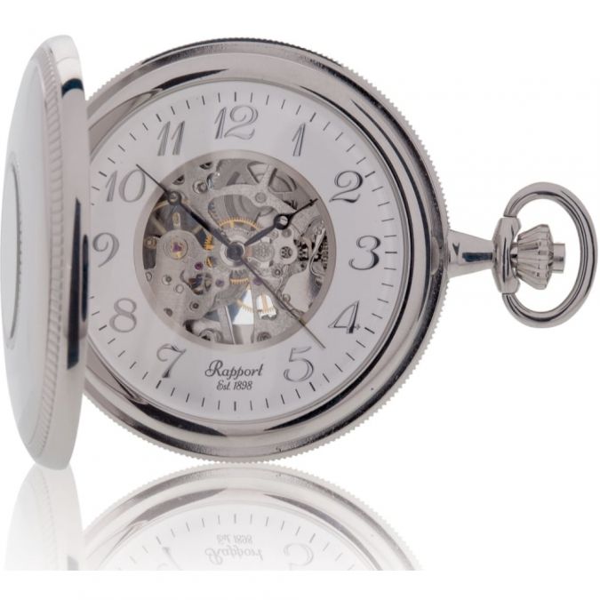 Chrome Plated Mechanical Double Half Hunter