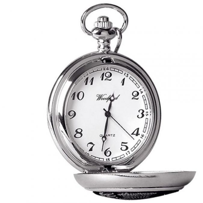 Chrome Finish Full Hunter Masonic Pocket Watch